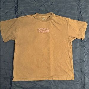 Empyre Brown Graphic T-Shirt with Pink logo